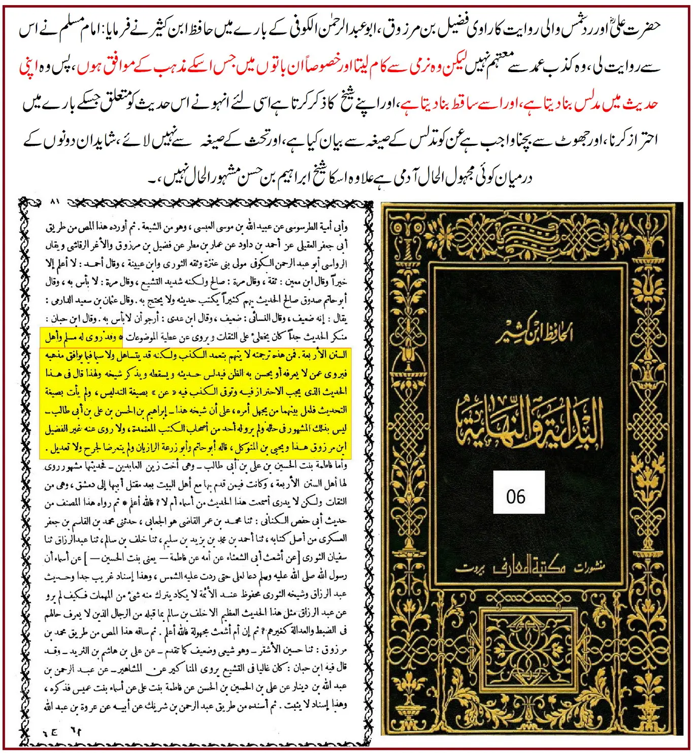 راوی حدیث فضیل بن مرزوق پر 20 محدثین کی جرح اور صحیح مسلم میں اسکی روایات – 11