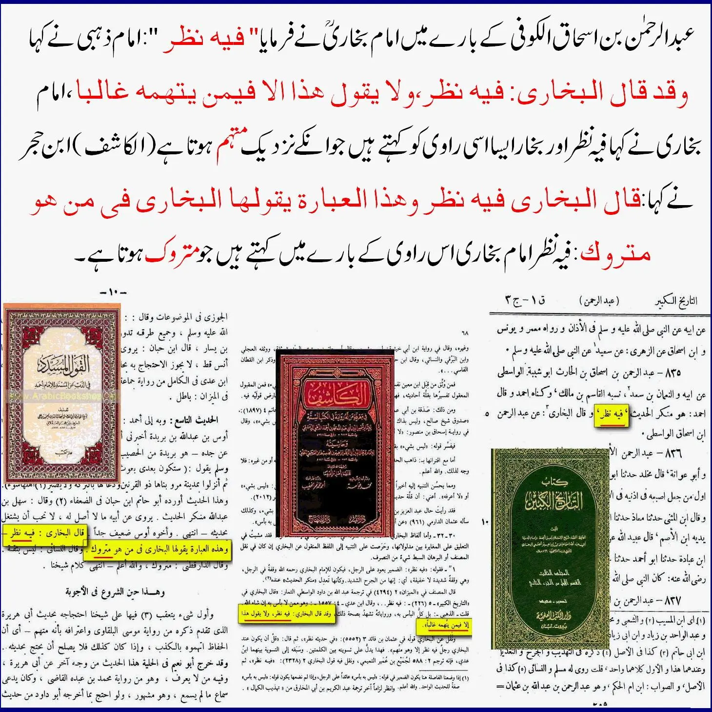 راوی حدیث عبدالرحمن بن اسحاق واسطی پر 40 محدثین کی جرح – 13 راوی حدیث عبدالرحمن بن اسحاق واسطی پر 40 محدثین کی جرح – 13