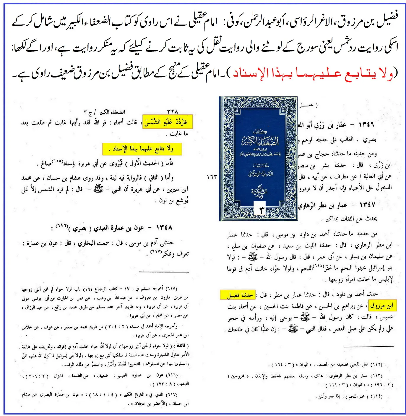 حضرت علیؓ کے لئے سورج کی واپسی: اسانید اور ائمہ کی تحقیق – 14