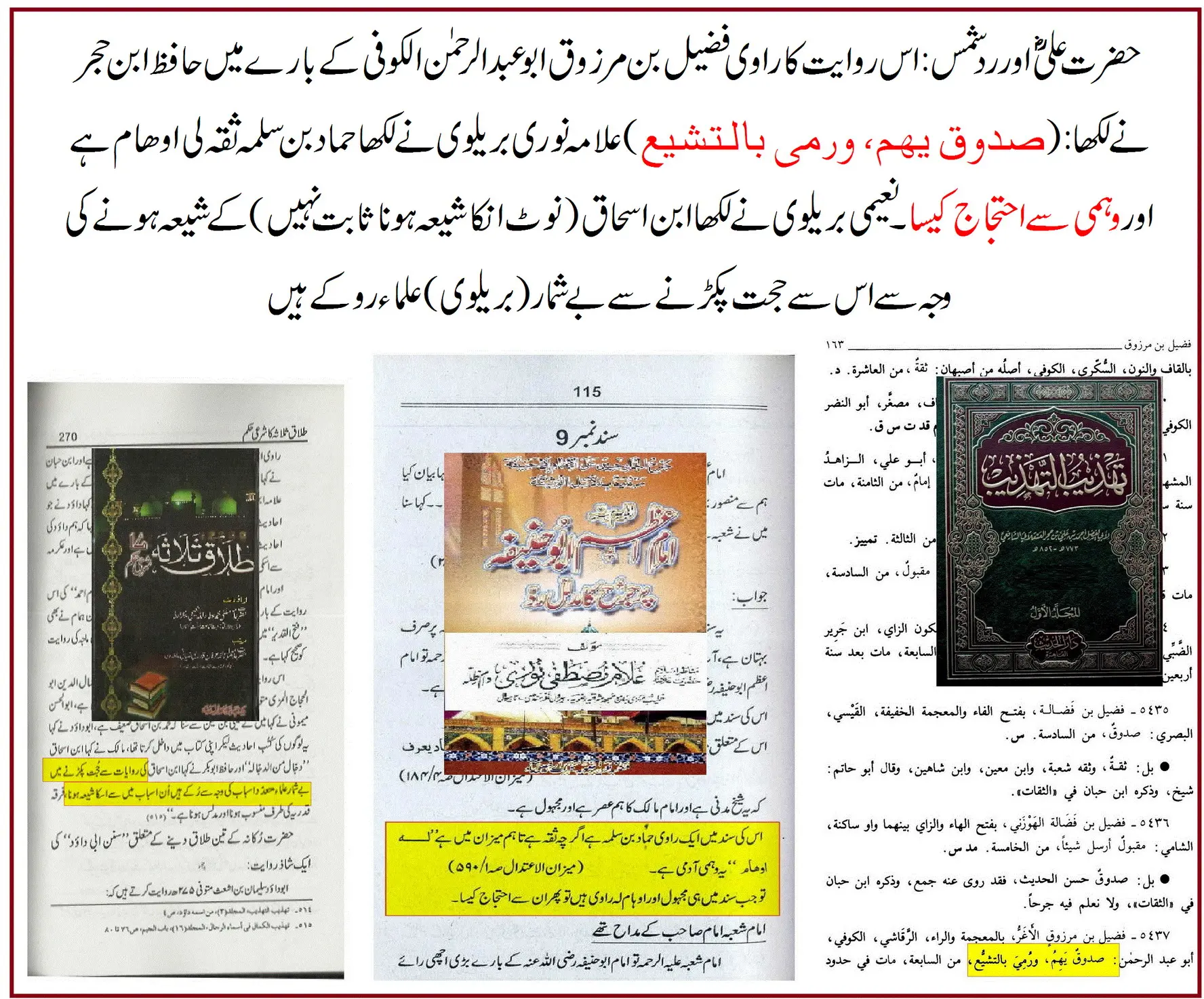 راوی حدیث فضیل بن مرزوق پر 20 محدثین کی جرح اور صحیح مسلم میں اسکی روایات – 15