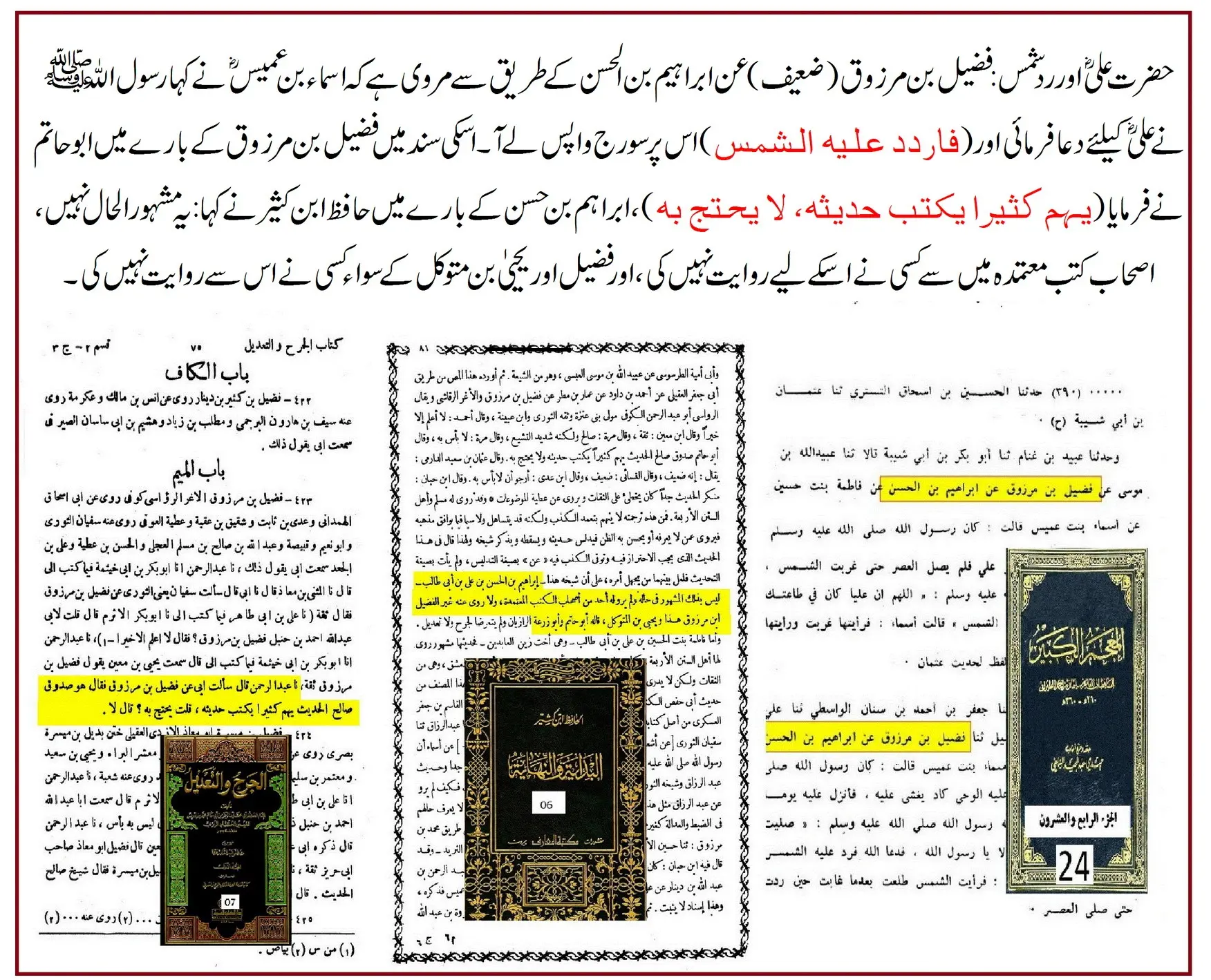 حضرت علیؓ کے لئے سورج کی واپسی: اسانید اور ائمہ کی تحقیق – 17