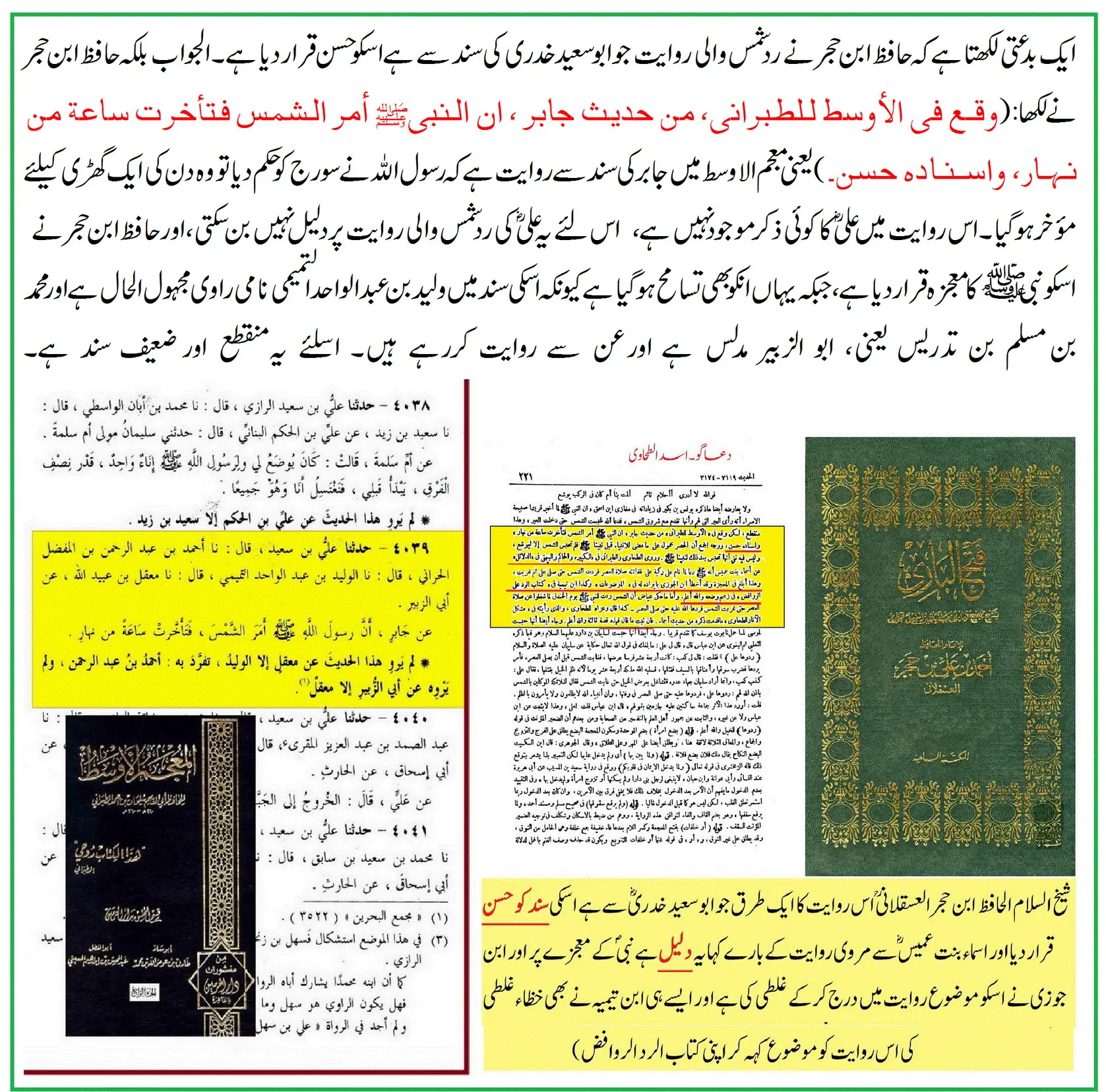 حضرت علیؓ کے لئے سورج کی واپسی: اسانید اور ائمہ کی تحقیق – 27