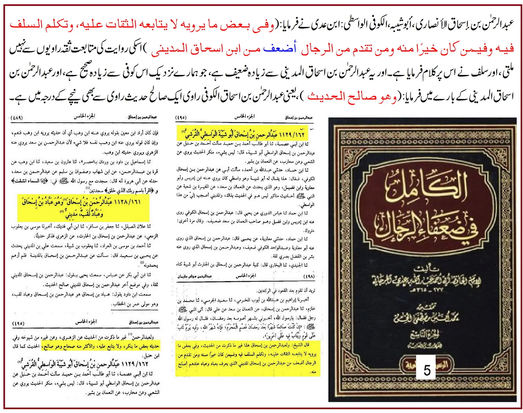 راوی حدیث عبدالرحمن بن اسحاق واسطی پر 40 محدثین کی جرح – 36 راوی حدیث عبدالرحمن بن اسحاق واسطی پر 40 محدثین کی جرح – 36