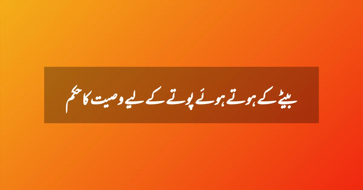 بیٹے کے ہوتے ہوئے پوتے کے لیے وصیت کا حکم