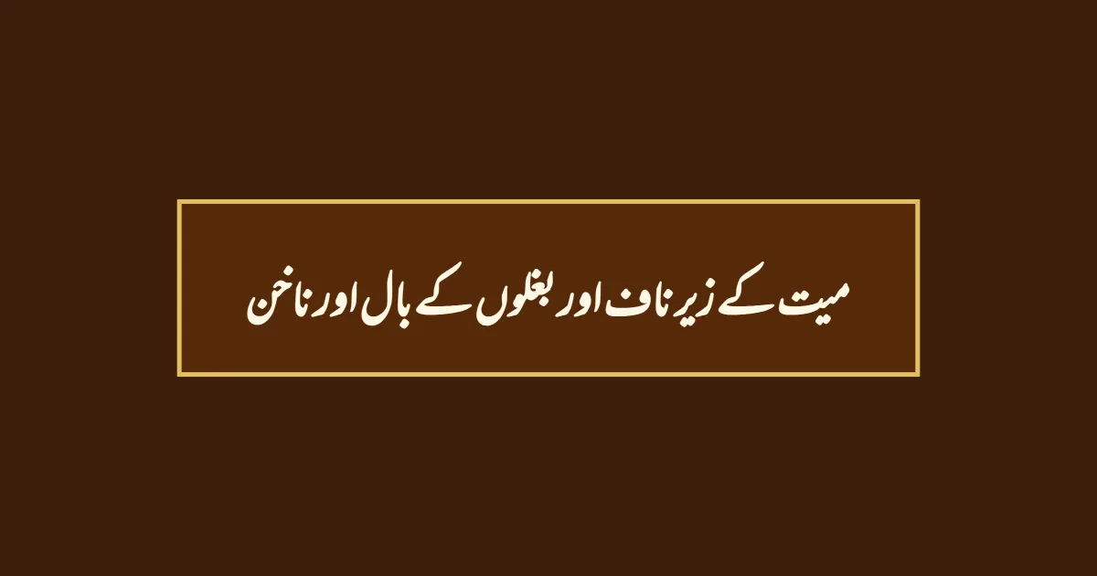 میت کے زیر ناف اور بغلوں کے بال اور ناخن