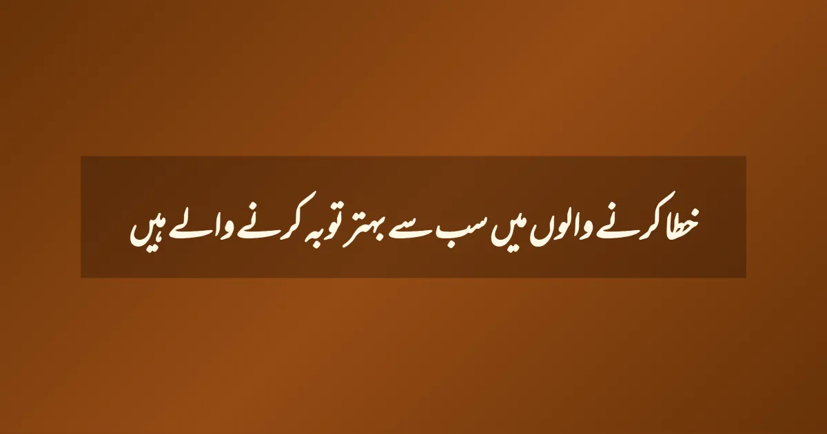 خطا کرنے والوں میں سب سے بہتر توبہ کرنے والے ہیں